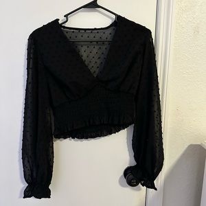 black crop long sleeve